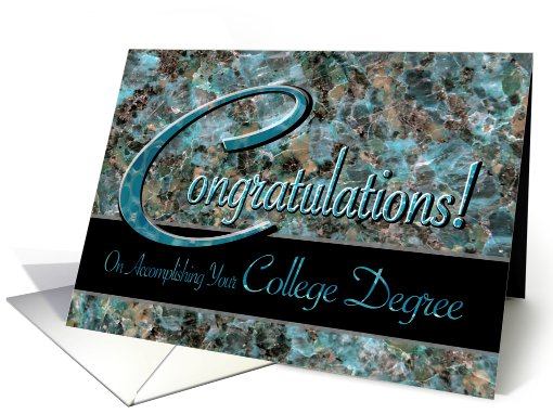Congratulations College Graduate Turquoise card (609850)