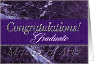 M.A. Graduate Congratulations Purple card