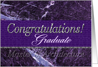 M.Arch. Graduate Congratulations Purple card