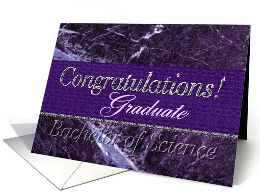 B.S. Graduate Congratulations Purple card (610262)
