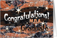 M.B.A. Graduate Congratulations Orange card