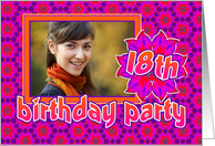 18th Birthday Party Girl Photo Card