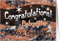 Babysitter Graduation Congratulations Orange card