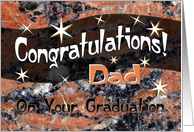 Dad Graduation Congratulations Orange card