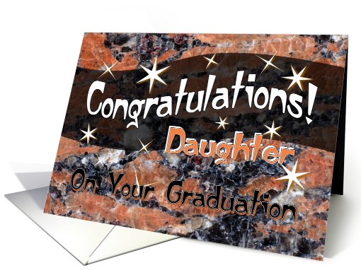 Daughter Graduation Congratulations Orange card (613161)