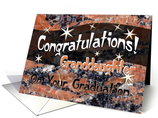 Granddaughter Graduation Congratulations Orange card (613169)