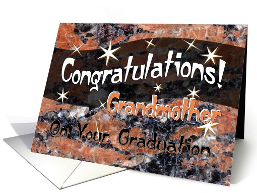 Grandmother Graduation Congratulations Orange card (613175)