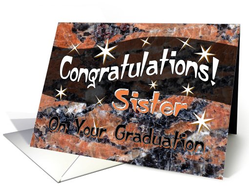 Sister Graduation Congratulations Orange card (613203)