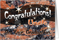 Uncle Graduation Congratulations Orange card