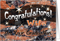 Wife Graduation Congratulations Orange card