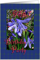 98th Birthday Party Invitation Lavender Lilies card