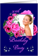 Age Specific Birthday Party Invitations Photo Card Pink Flowers card