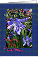 99th Birthday Grandmother Purple Lilies card