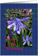 64th Birthday Grandmother Purple Lilies card