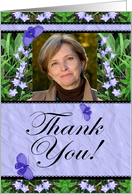 Thank You Photo Card Flowers and Butterflies card