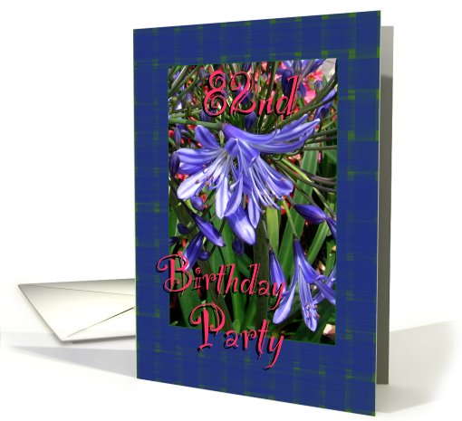 82nd Birthday Party Invitation Lavender Lilies card (615779)