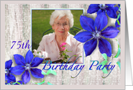 Age Specific Birthday Party Invitation Photo Card Flowers card