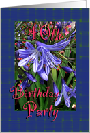 40th Birthday Party Invitation Lavender Lilies card