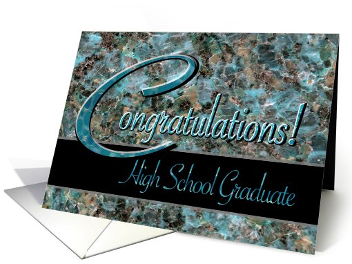 High School Graduation Congratulations Turquoise Stone card (619183)