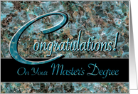 Congratulations on Master’s Degree Turquoise Stone card