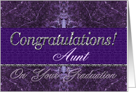 Aunt Graduation Congratulations Purple Stone card