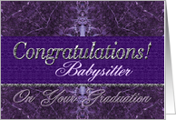 Babysitter Graduation Congratulations Purple Stone card