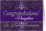 Daughter Graduation Congratulations Purple Stone card