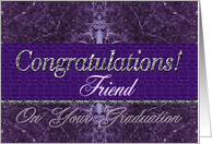 Friend Graduation Congratulations Purple Stone card