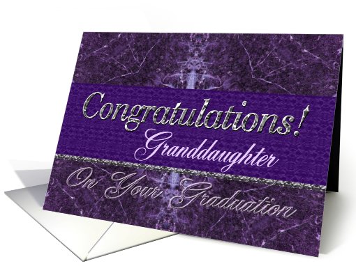 Granddaughter Graduation Congratulations Purple Stone card (619610)