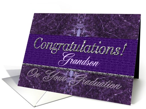 Grandson Graduation Congratulations Purple Stone card (619614)