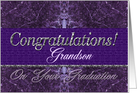 Grandson Graduation Congratulations Purple Stone card