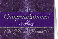 Mom Graduation Congratulations Purple Stone card