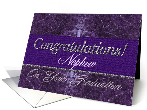 Nephew Graduation Congratulations Purple Stone card (619619)