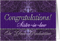 Sister-in-law Graduation Congratulations Purple Stone card