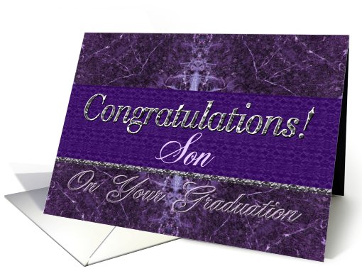 Son Graduation Congratulations Purple Stone card (619634)