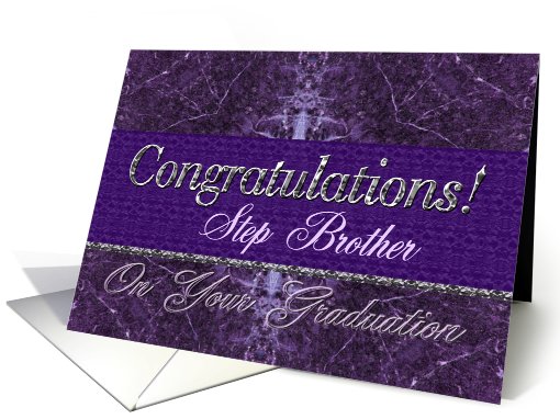 Step Brother Graduation Congratulations Purple Stone card (619636)