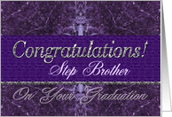 Step Brother Graduation Congratulations Purple Stone card