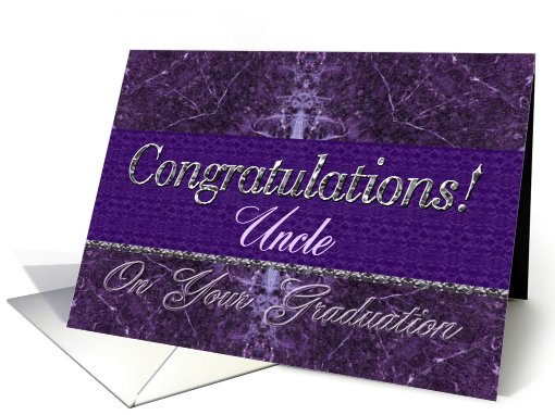 Uncle Graduation Congratulations Purple Stone card (619637)