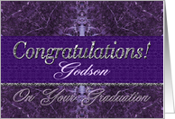 Godson Graduation Congratulations Purple Stone card