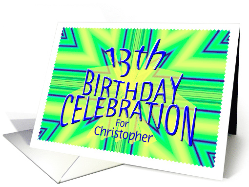 13th Birthday Party Invitation Yellow Star Custom Name card (620639)