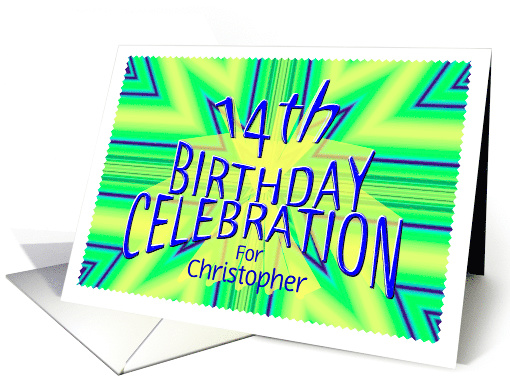 14th Birthday Party Invitation Star Celebration Custom Name card