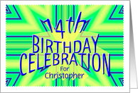 14th Birthday Party Invitation Star Celebration Custom Name card