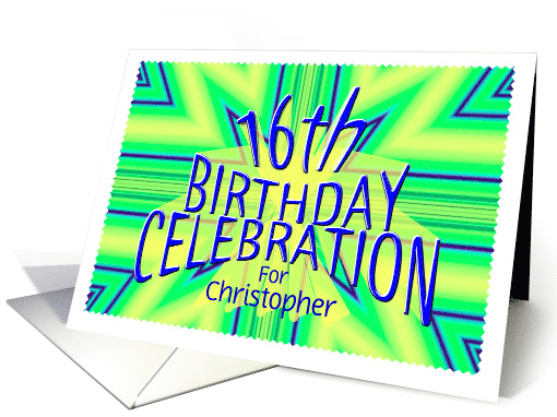 16th Birthday Party Invitation Flashyt Star Custom Name card (620642)