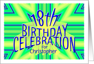 18th Birthday Party Invitation Bright Star Shimmer Custom Name card