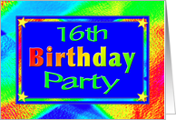16th Birthday Party Invitation Bright Lights card
