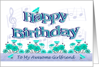 Girlfriend Birthday Musical Garden card