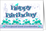 Great Grandmother Birthday Musical Flower Garden card