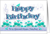 Music Teacher Birthday Musical Flower Garden card