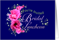 Bridal Shower Luncheon Invitations, pink flowers card