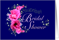 Surprise Bridal Shower Invitations, pink flowers card